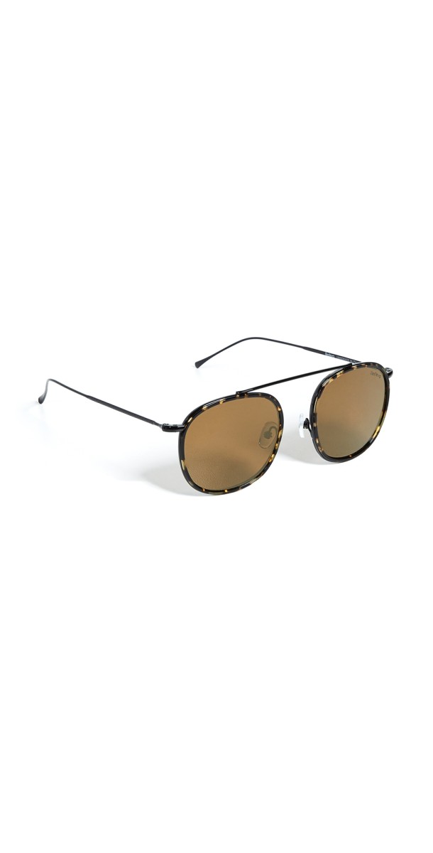 Illesteva Mykonos Sunglasses Black with Gold Mirror