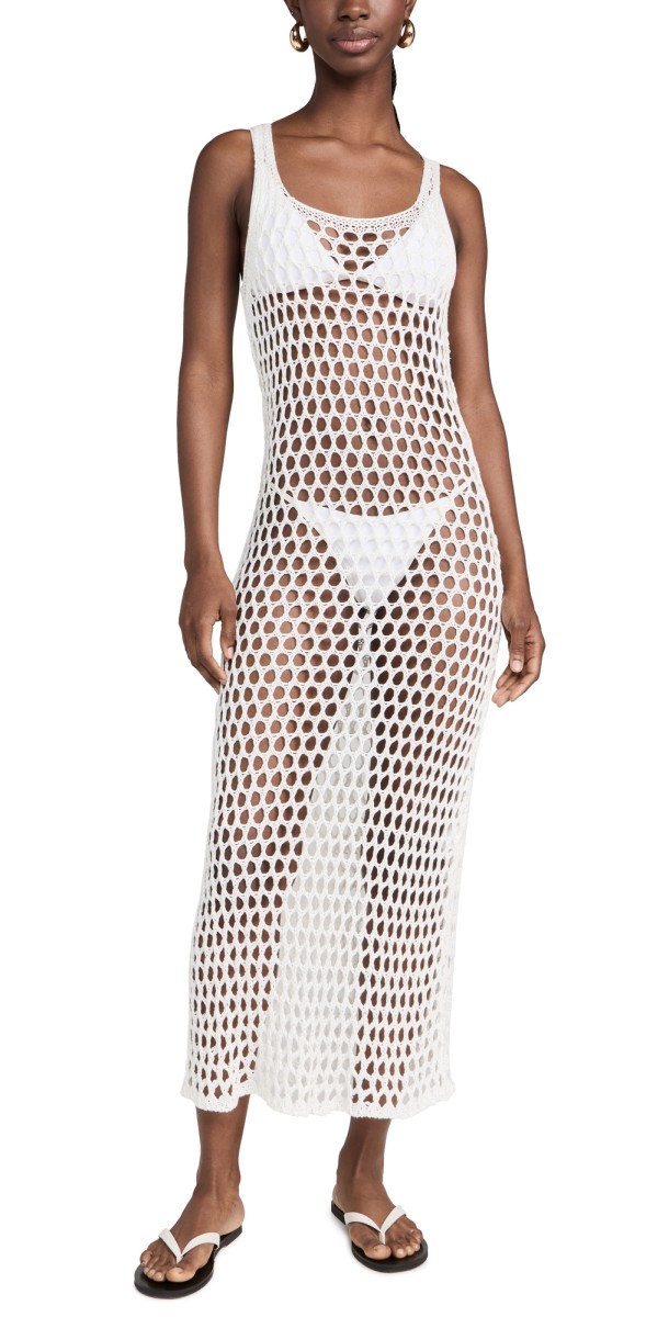 ViX Paula Hermanny Nicole Knit Long Coverup Off White