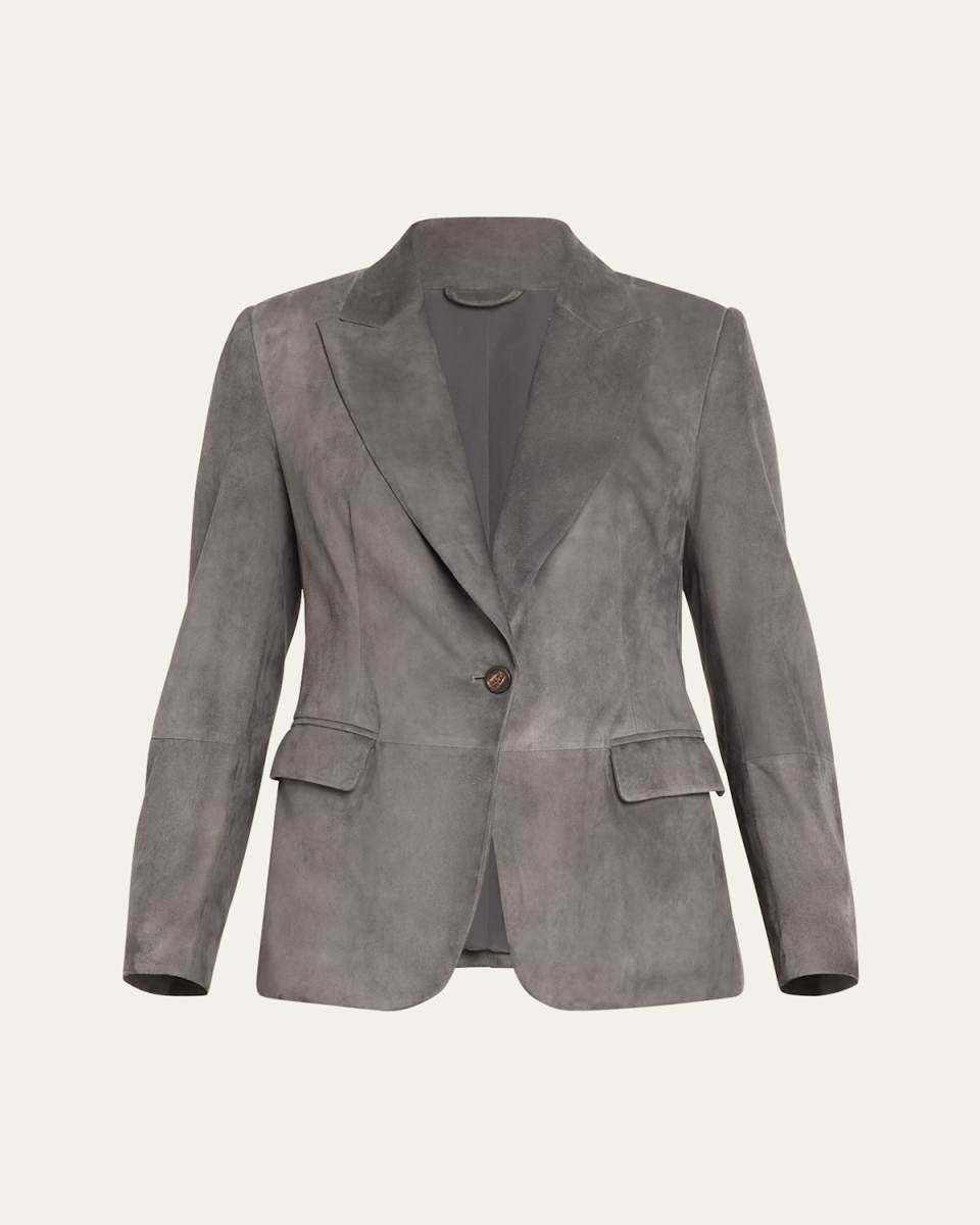 Suede One-Button Jacket