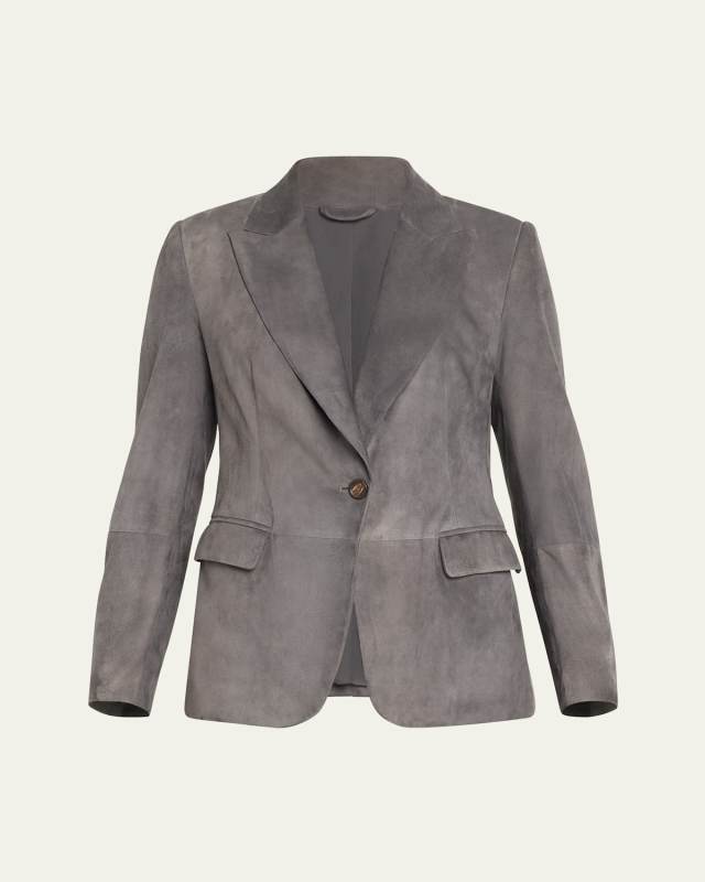 Suede One-Button Jacket