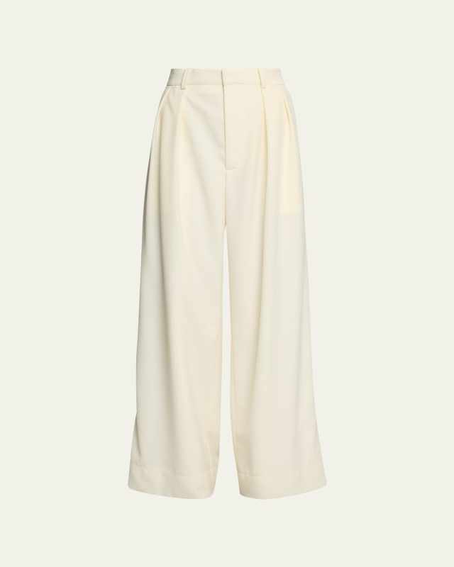 Low Rise Pinuck Wool Trousers