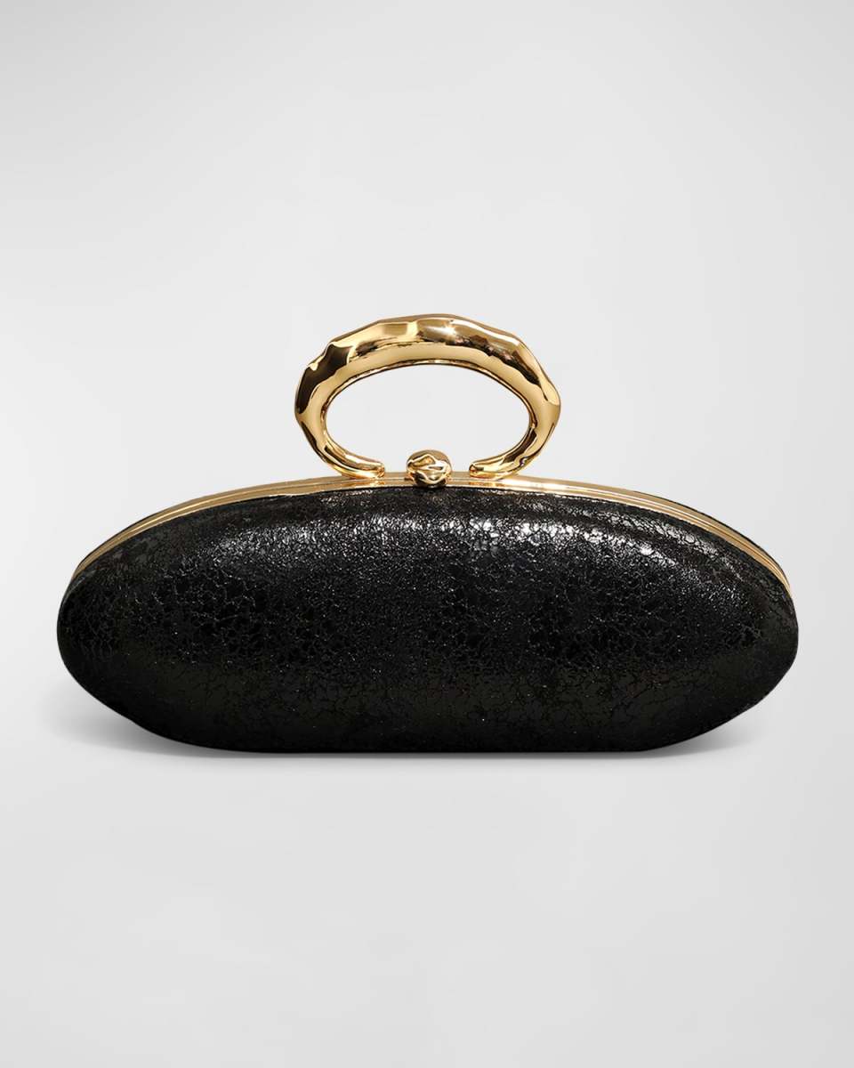 Molten Gold Bullet Minaudiere - Black