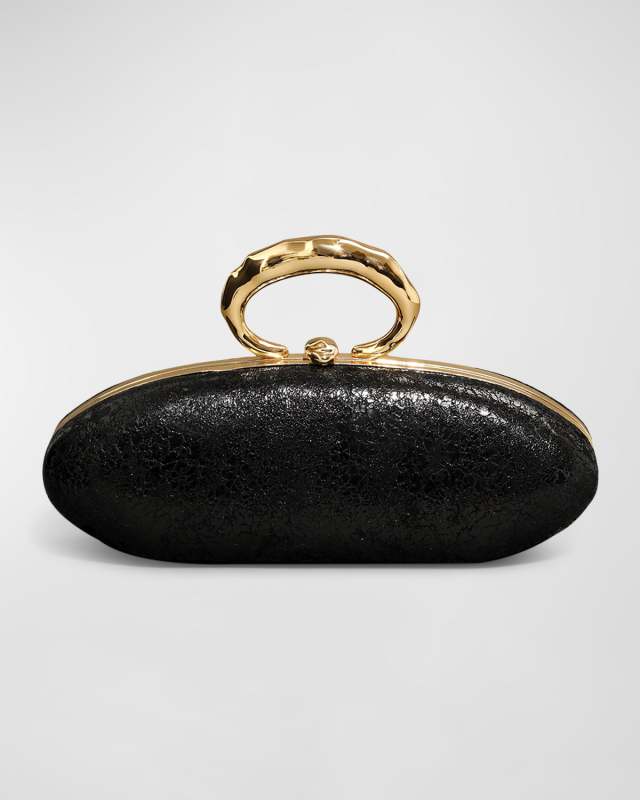 Molten Gold Bullet Minaudiere - Black