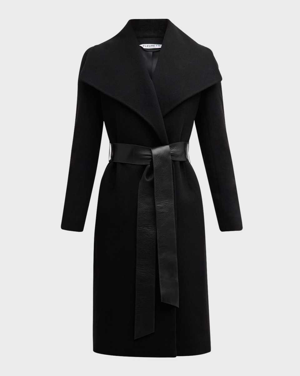 Wynn Belted Wrap Wool Coat