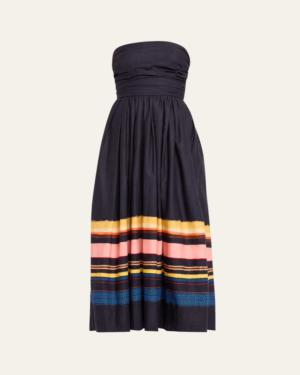 Tate Strapless Stripe Midi Dress
