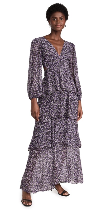 ASTR the Label Anora Dress Purple Ditsy