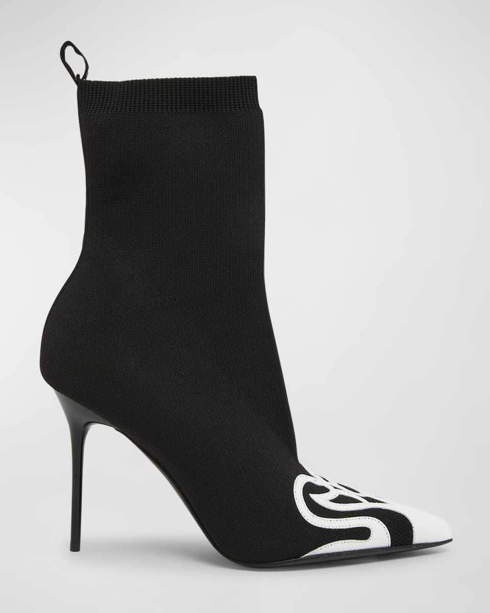 Skye Knit Patent Stiletto Sock Booties