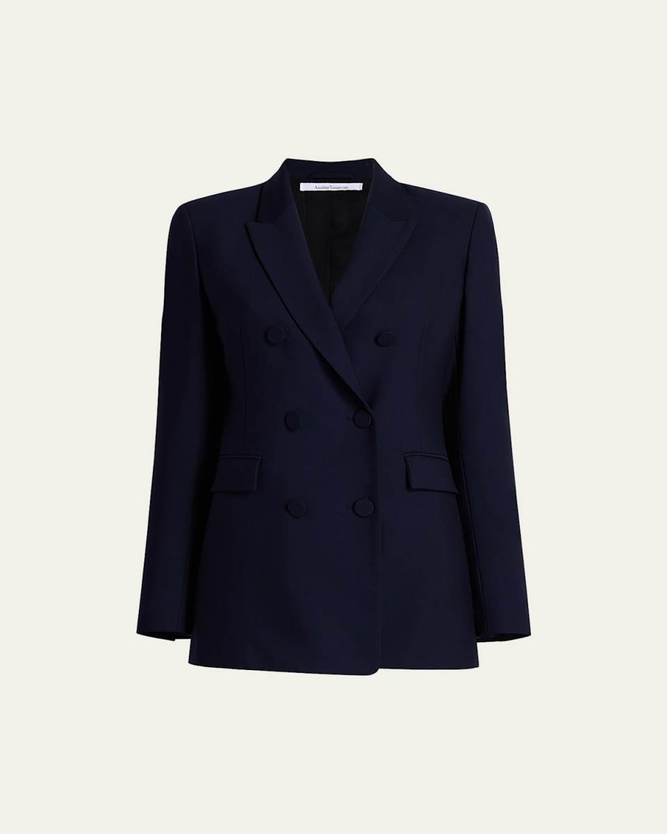 Wool Double-Breasted Blazer Jacket