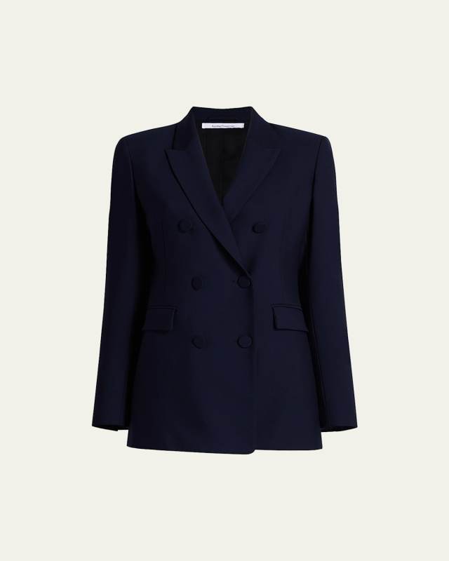 Wool Double-Breasted Blazer Jacket