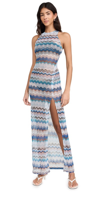Missoni Long Cover Up Multicolor Blue Tones