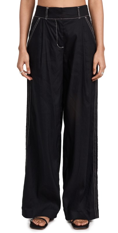 JonathanimkhaiTANDARD Tavar Linenide Panel Pants Black