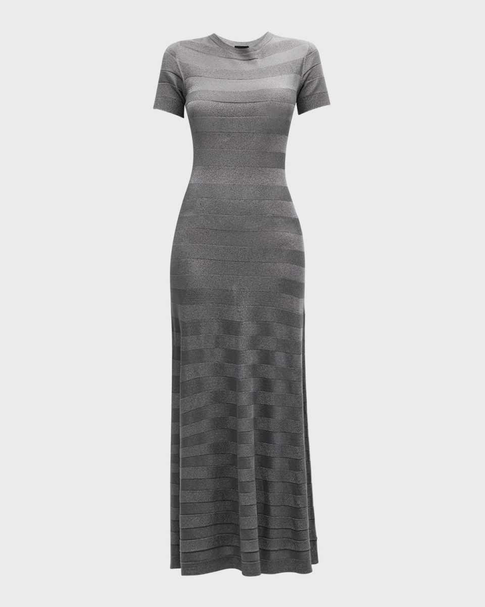 Striped A-Line Midi Dress