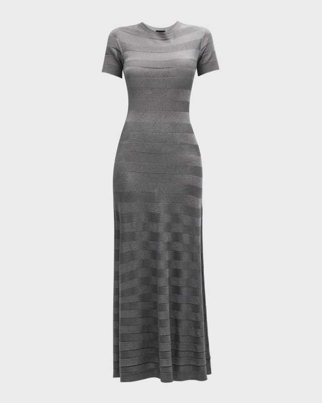 Striped A-Line Midi Dress