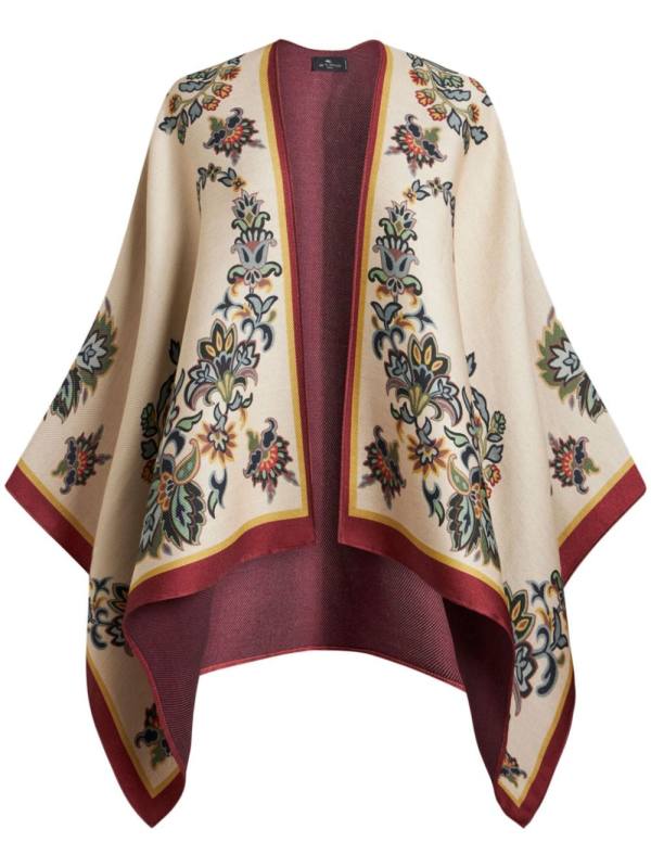 floral-print cape