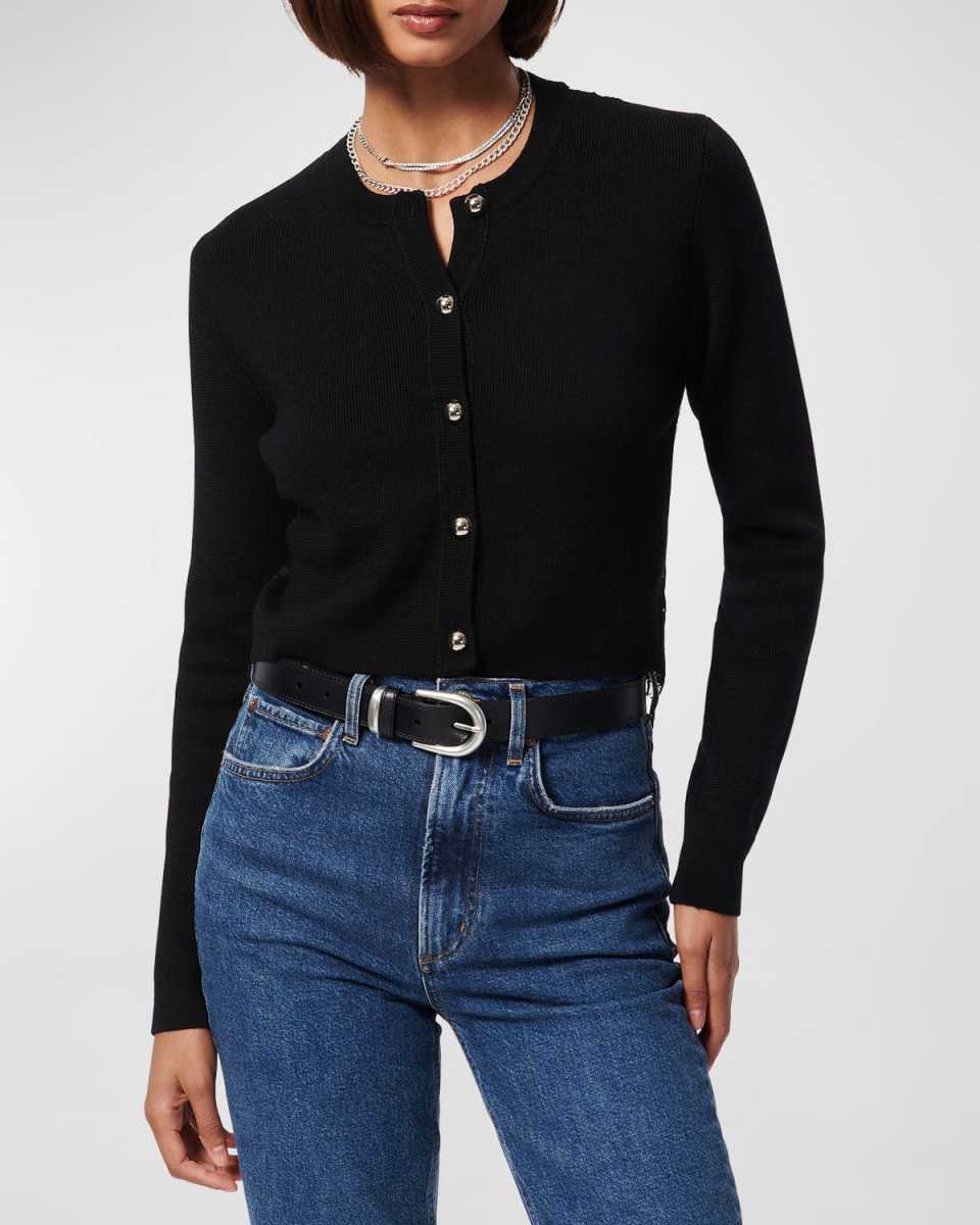 Aurla Merino Wool Lace-Back Cardigan