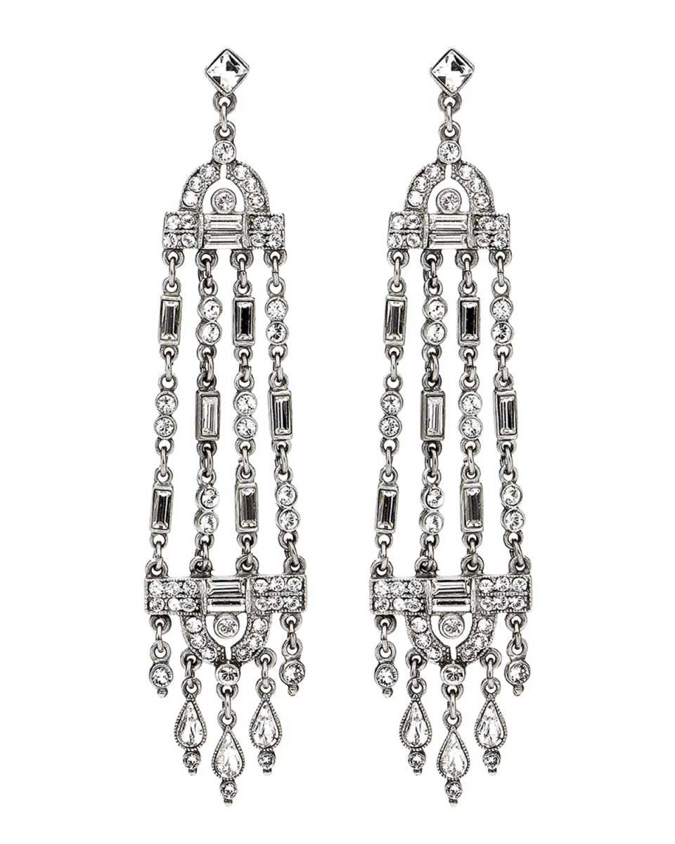 Multi-Strand Crystal Drop Earrings