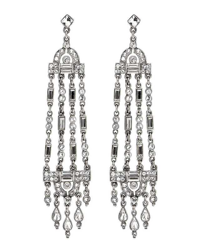 Multi-Strand Crystal Drop Earrings
