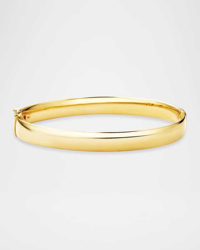 10K Yellow Gold Cigar Bangle Bracelet