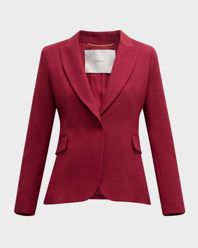 Single-Breasted Silk Wool Blazer