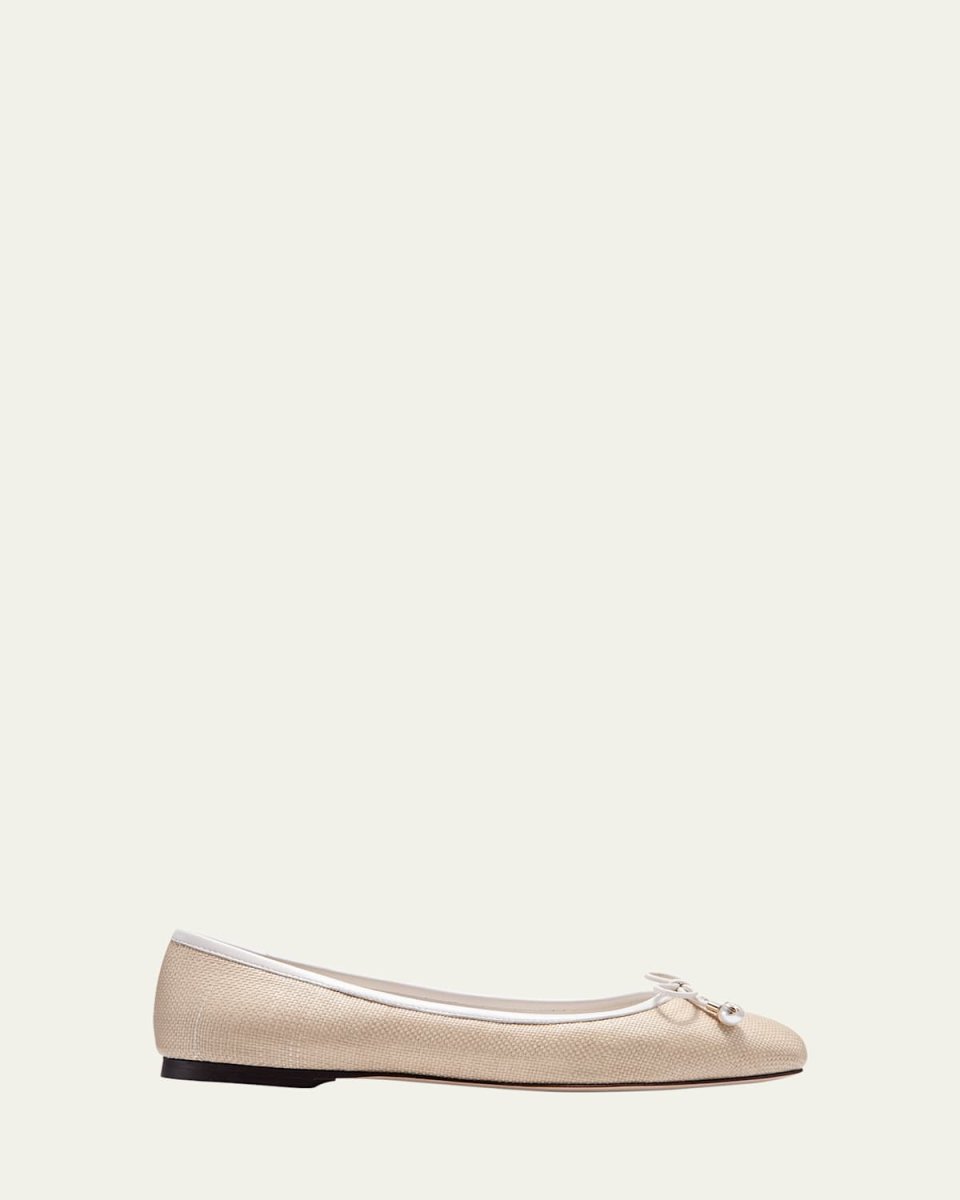 Elme Cotton Bow Ballerina Flats