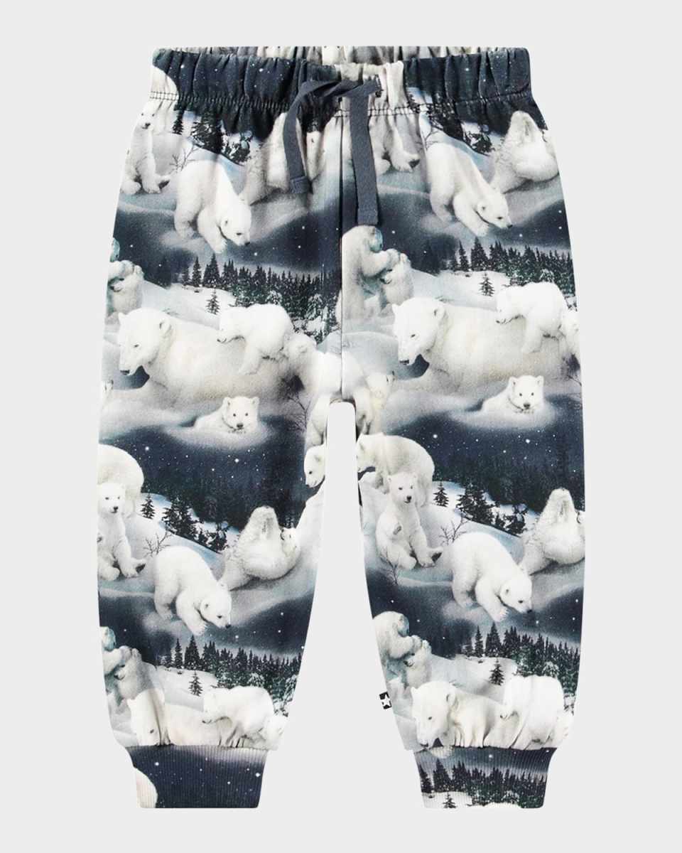 Boy's Simeon Polar Bear Printed Joggers, Size 3M-2