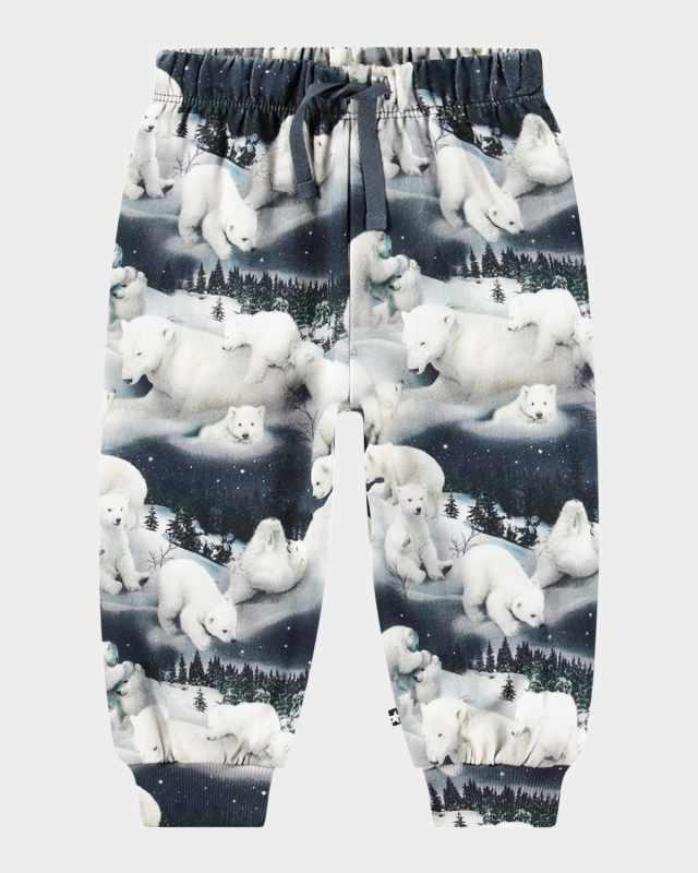 Boy's Simeon Polar Bear Printed Joggers, Size 3M-2