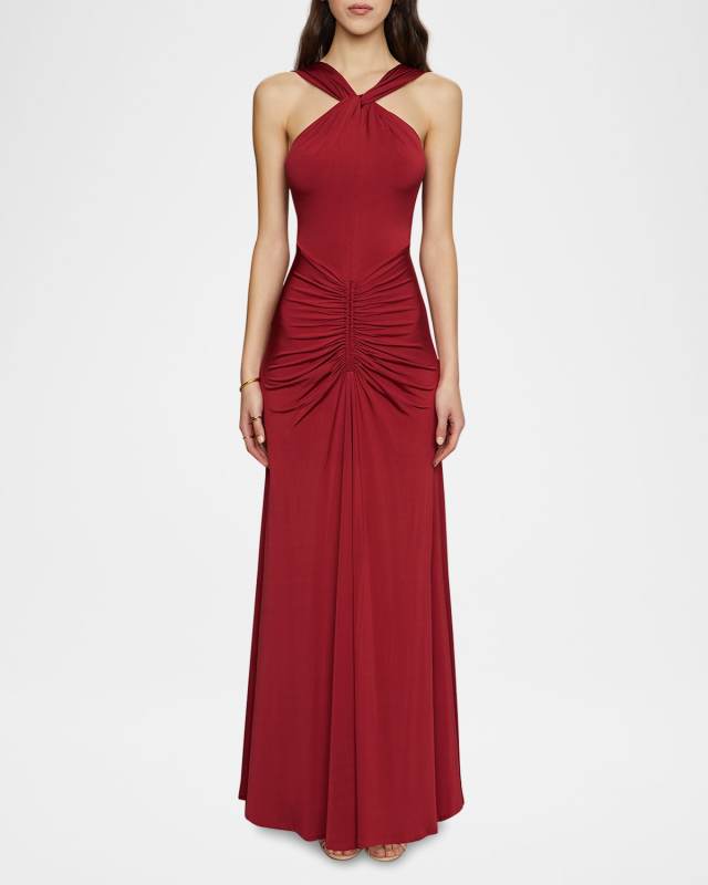Mena Halter Jersey Dress