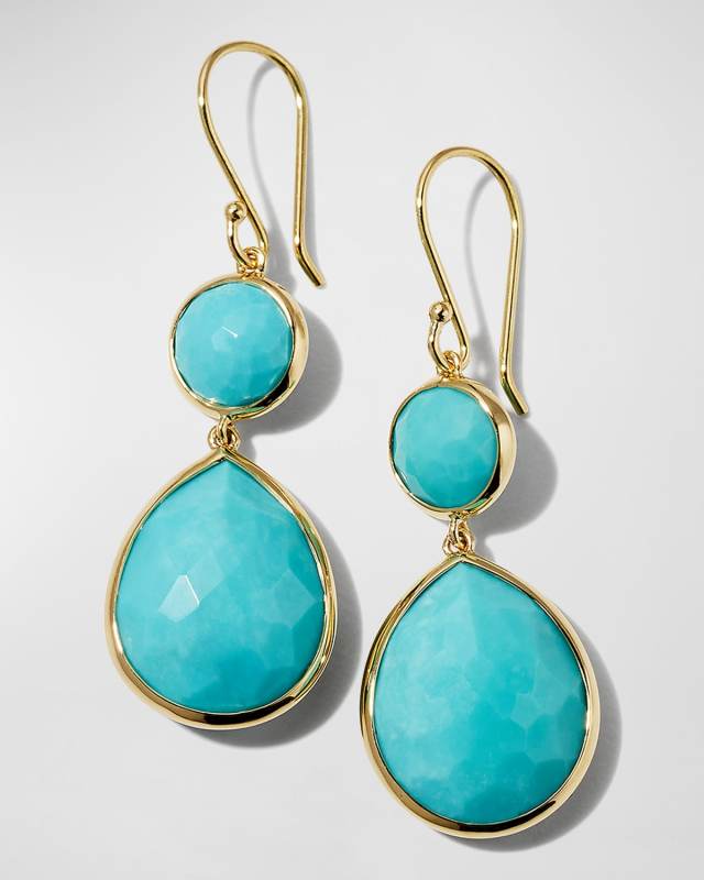 Rock Candy Snowman Teardrop Earrings in 18K Gold