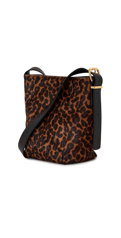 Madewell The Essential Mini Bucket Tote in Calf Hair DARK CAROB MULTI