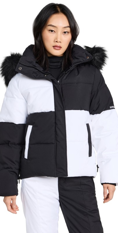 Apparis Suki Colorblocked Parka Blanc,Noir