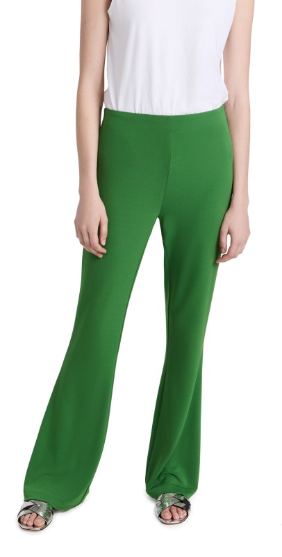 Tibi Serpentine Jersey Ali Fluid Pants Leaf Green