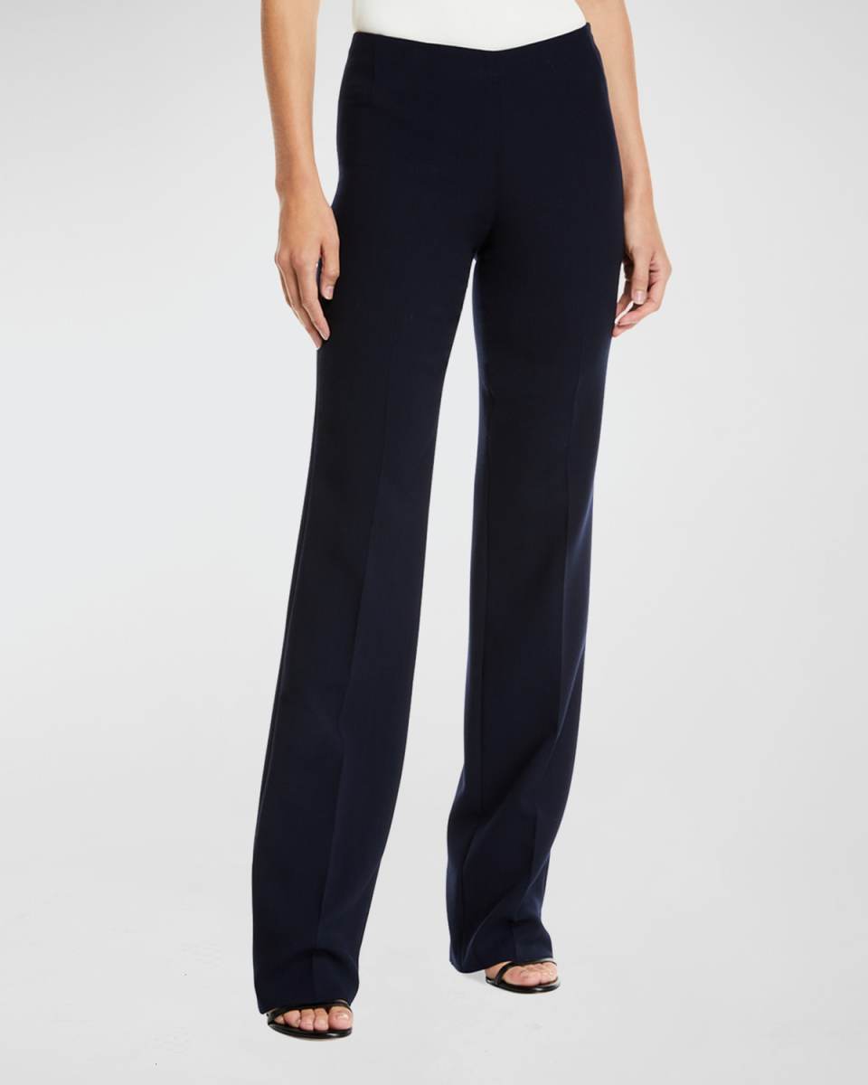 Carole Straight-Leg Wool Double-Face Pants
