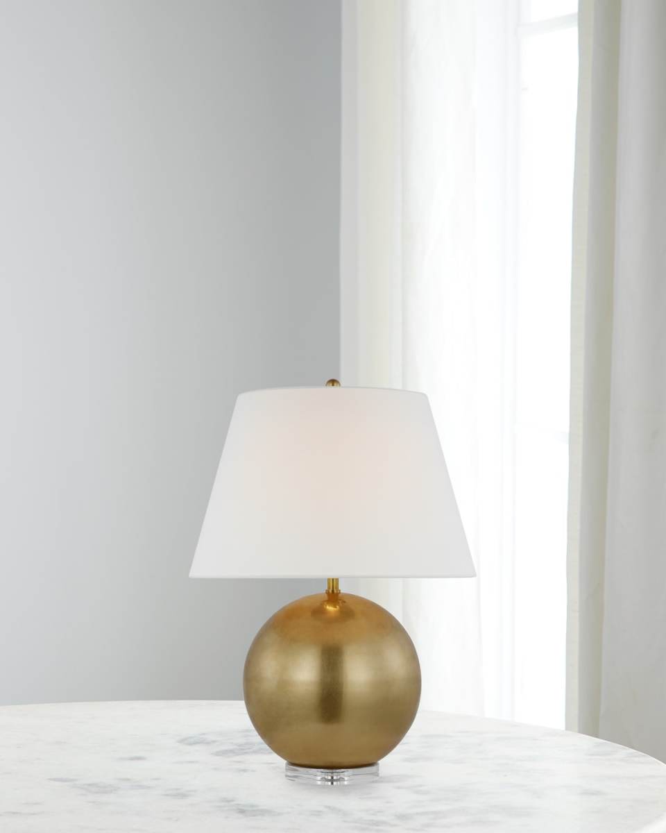 Balos Brass Table Lamp With Linen Shade by Chapman & Myers