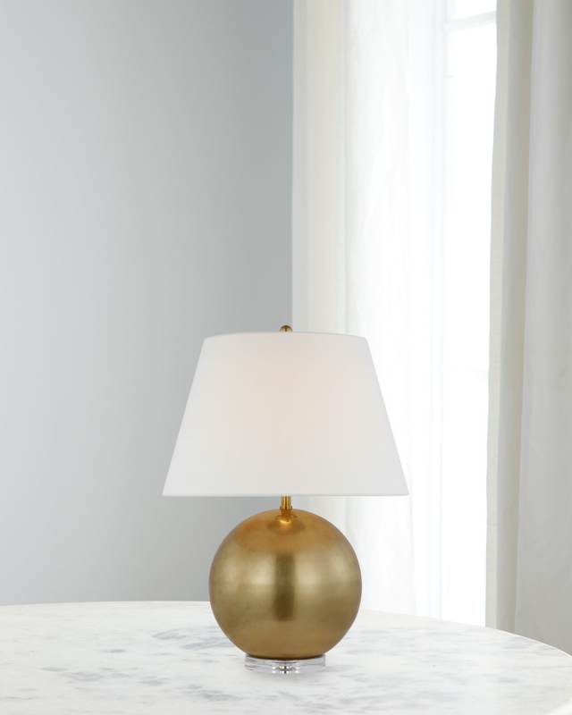 Balos Brass Table Lamp With Linen Shade by Chapman & Myers