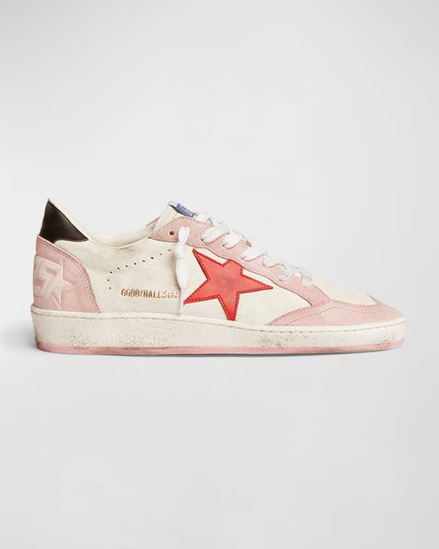 Ballstar Mixed Leather Low-Top Sneakers