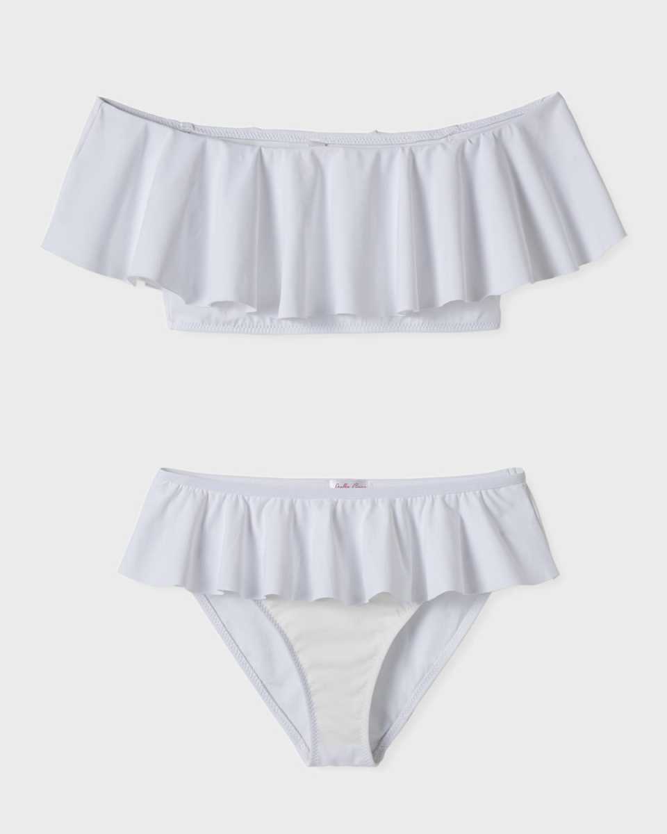 Girl's Draped Ruffle Two-Piece Swimsuit, Size 4-