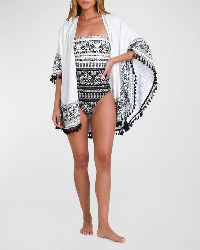 Ivory Coast Belted Kimono Coverup