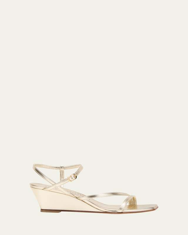 Oasis Metallic Ankle-Strap Wedge Sandals