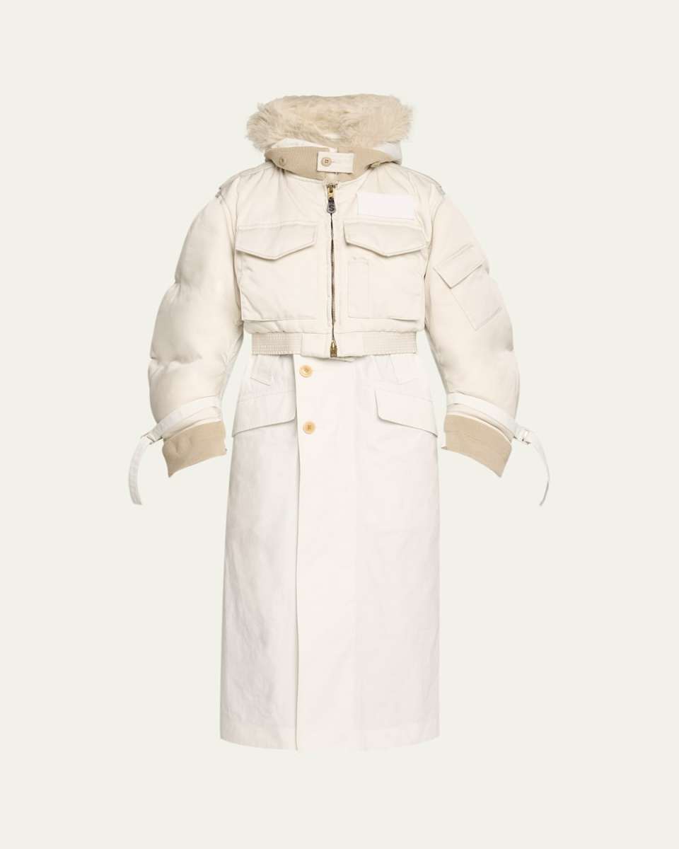 Hooded Spiewak Nylon Shearling Bomber Jacket