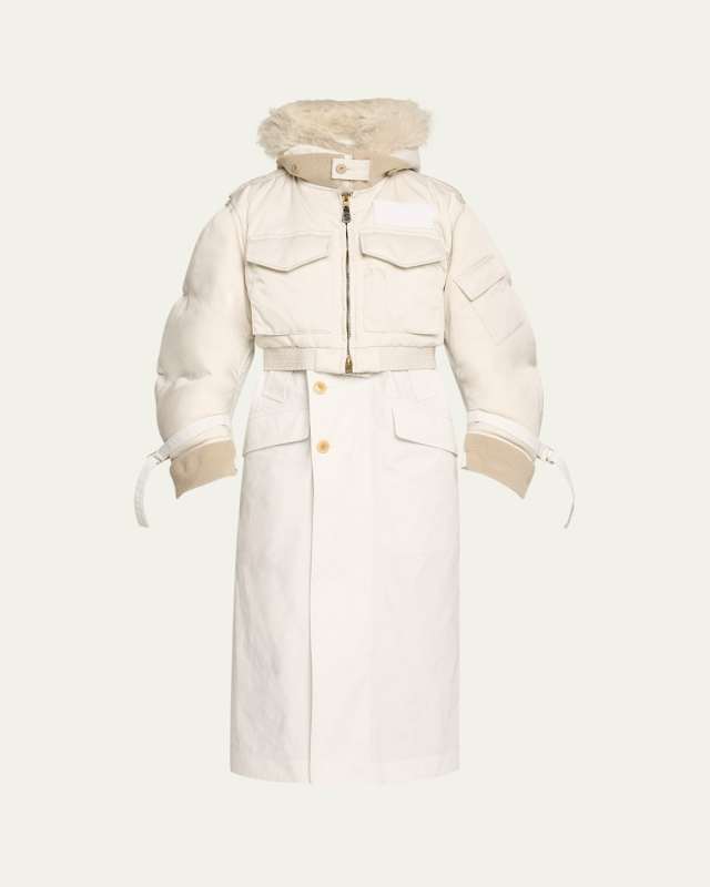 Hooded Spiewak Nylon Shearling Bomber Jacket