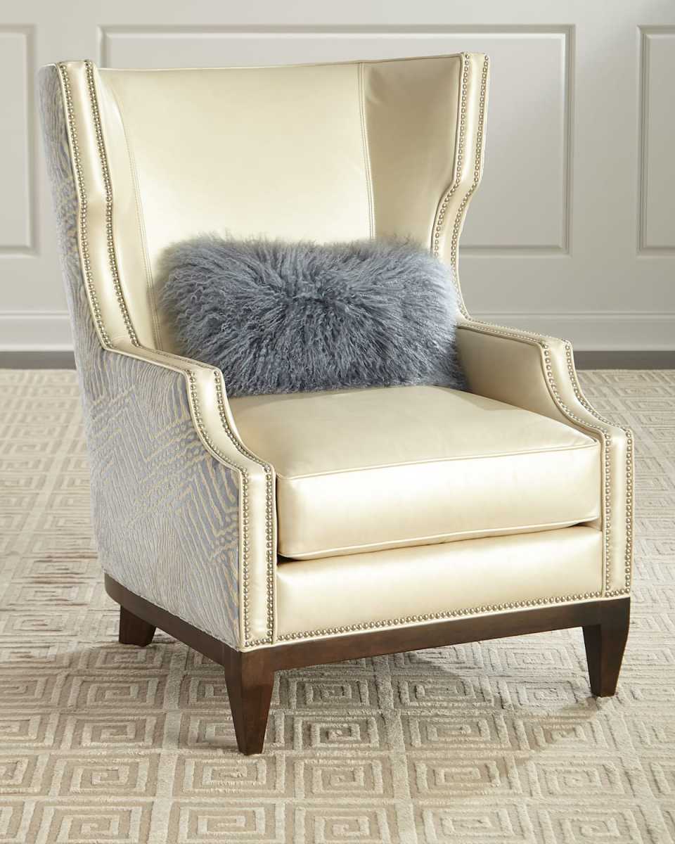 Akissa Leather Wing Chair