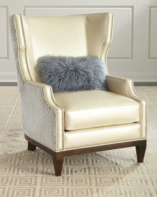 Akissa Leather Wing Chair