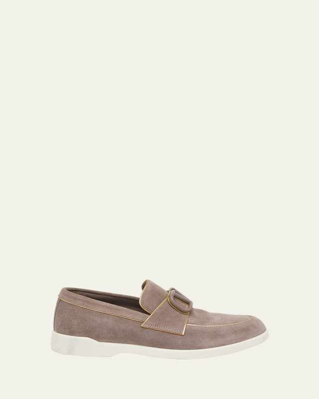 VLogo Suede Easy Loafers