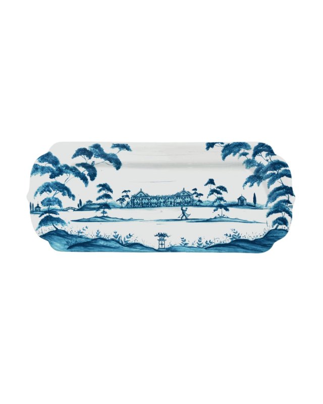 Country Estate Delft Blue Hostess Tray, Garden Party