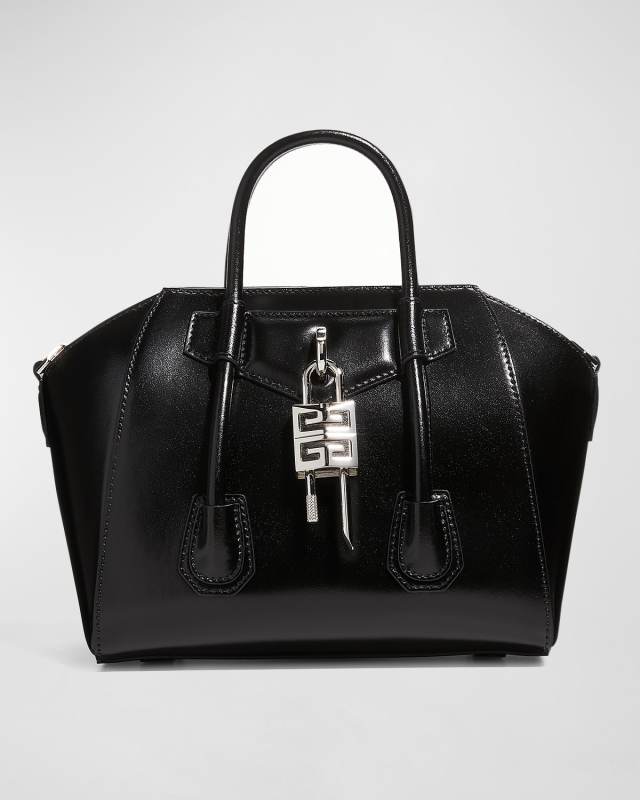 Antigona Lock Mini Top Handle Bag in Box Leather