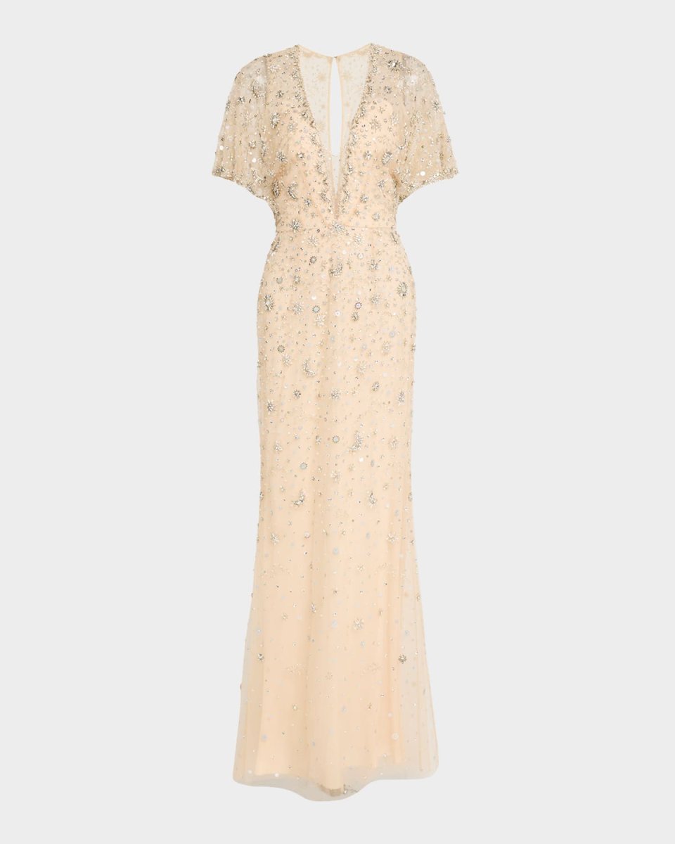 Luna Crystal Trumpet Illusion Gown