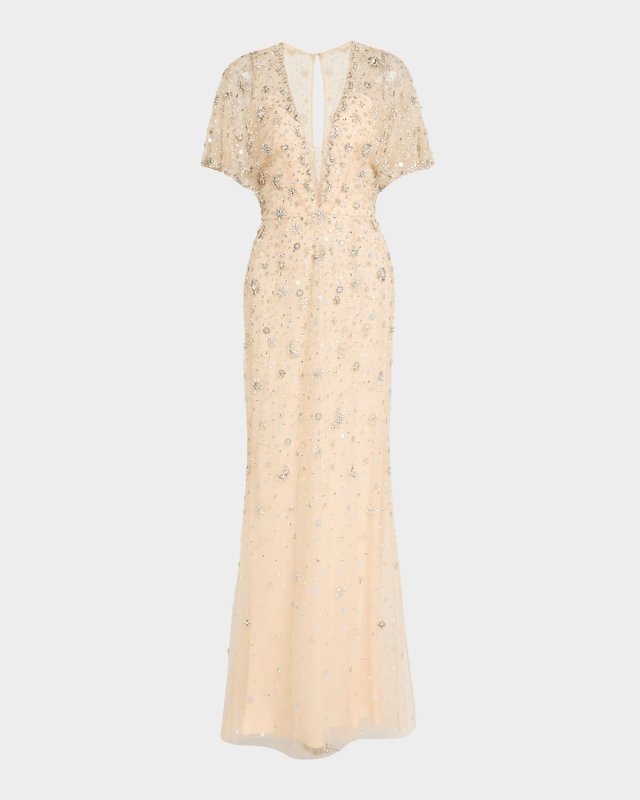 Luna Crystal Trumpet Illusion Gown