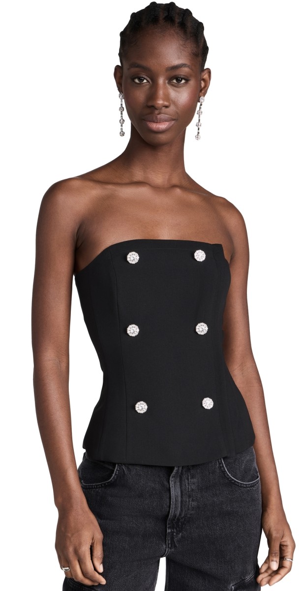 L'AGENCE Fay Strapless Bustier Black
