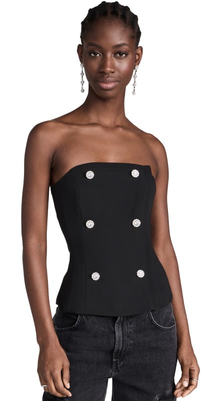 L'AGENCE Fay Strapless Bustier Black