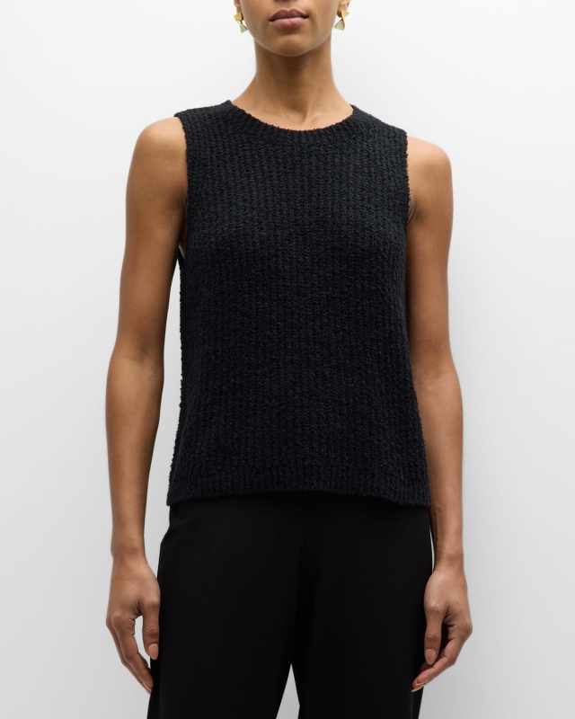 Ribbed Sleeveless Crewneck Top